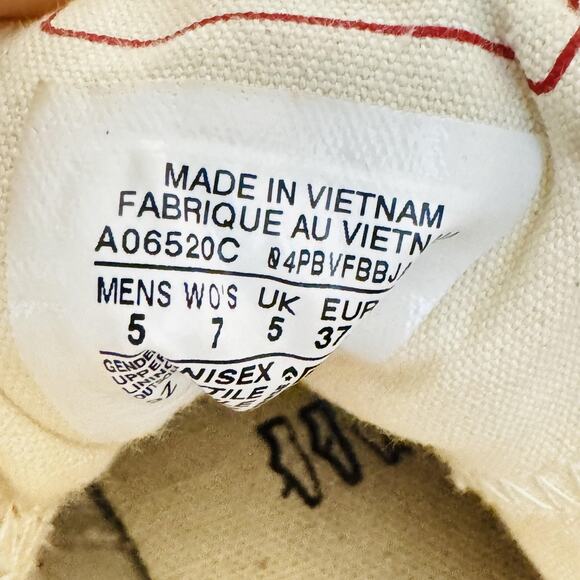 Converse Shoes Womens 7 Beige Tan Canvas Chuck Taylor All Star High Top Sneakers - Picture 7 of 8